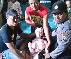 Indonesian Villagers Mistake Sex Doll For Fallen Angel!
