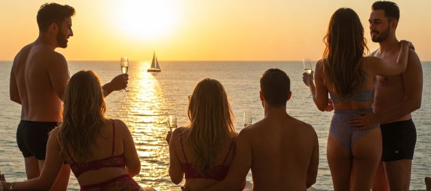 Sunset lingerie get together in Surfers Paradise