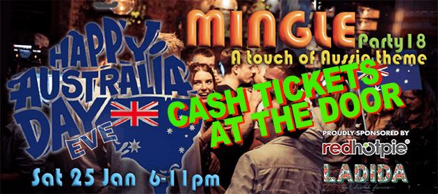 Australia day MINGLE party 18 - LaDiDa King St CBD in Melbourne